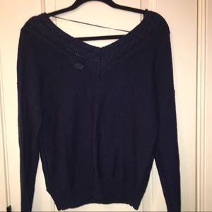 Navy Blue Scoop Neck Sweater